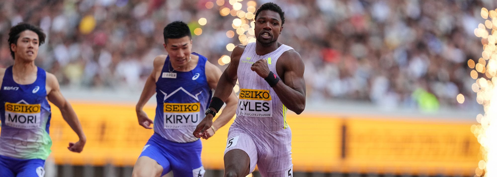 Global gold medallists Noah Lyles, Jordan Anthony and Rai Benjamin were among the winners as the Seiko Golden Grand Prix returned to Tokyo’s National Stadium