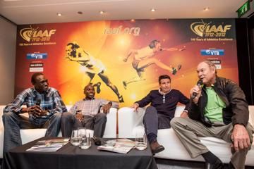 David Rudisha, Wilson Kipketer, Sebastian Coe and Alberto Juantorena in Barcelona