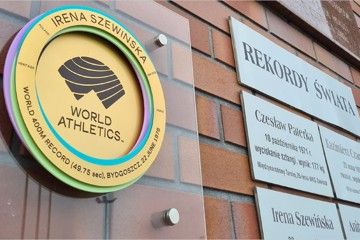 World Athletics Heritage Plaque at the Zawisza Bydgoszcz City Stadium