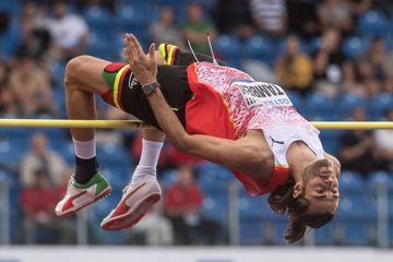 High jump winner Gianmarco Tamberi in Ostrava
