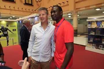 Steve Cram and David Rudisha at the IAAF Heritage Exhibition in Doha