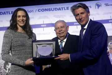 Fabiana Murer receives IAAF Plaque - CONSUDATLE Centennial Dinner, Gran Salon, Panamerican Hotel, Buenos Aires