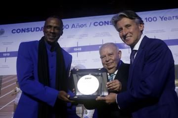 Robson Caetano Da Silva receives IAAF Plaque - CONSUDATLE Centennial Dinner, Gran Salon, Panamerican Hotel, Buenos Aires